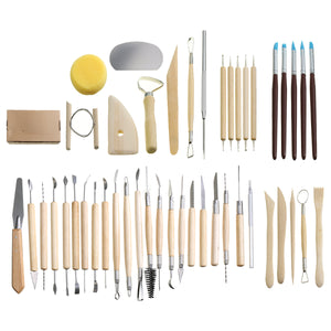 45PCS Clay Pottery Shaper Carving Blade Modelling Ceramic Sculpture Tools Kit