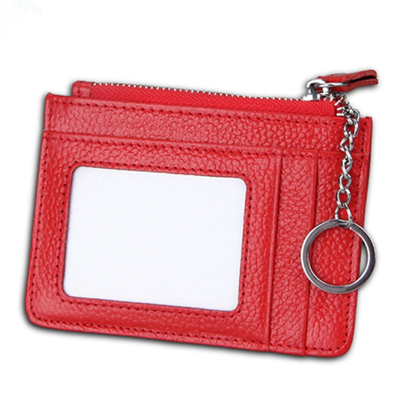 RFID  Genuine Leather Card Holder Small Changes Bag Coin Purse For Men And Women