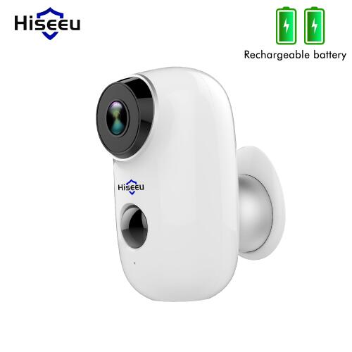 Hiseeu Wire-Free Rechargeable Battery CCTV Wifi IP Camera Outdoor IP65 Weatherproof Home Security Camera PIR Motion Alarm