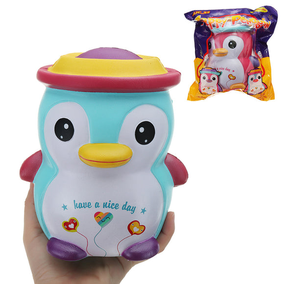 JJC_SS Squishy Happy Penguin Huge Jumbo 18cm Kawaii Soft Slow Rising Toy