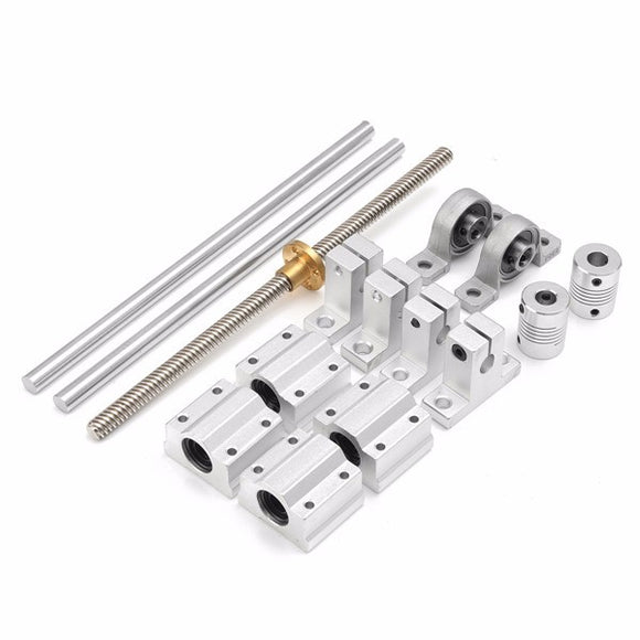 15pcs 200mm Optical Axis Guide Bearing Housings Aluminum Rail Shaft Support Screws Set CNC Parts