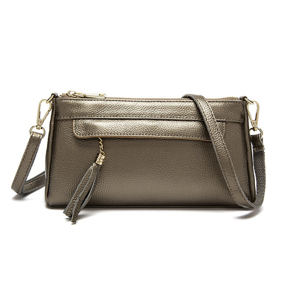 Women Genuine Leather Light Casual Crossbody Bag Multifunctional Clutch Capacity Shoulder Bag