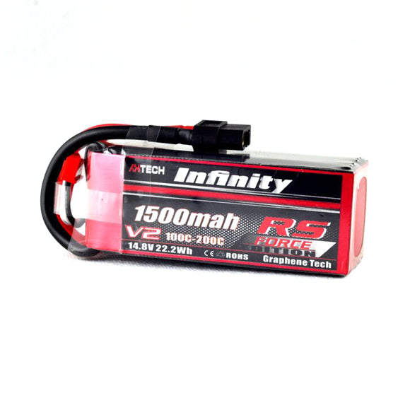 AHTECH Infinity 1500mAh V2 100-200C 14.8V 22.2Wh 4S1P Lipo Battery for RC Drone FPV Racing