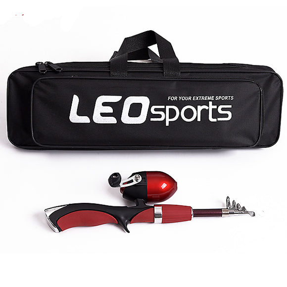 Mini Portable Glass Fiber Telescopic Ice Fishing Rod Set Casting fishing Reel with 50M Line