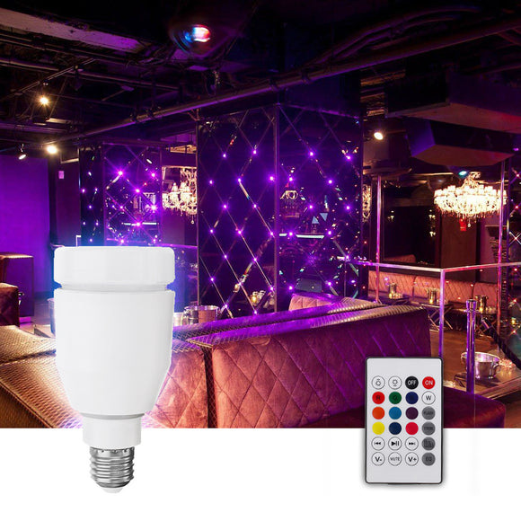 E27 7W RGBW Music Audio bluetooth Speaker LED Light Smart Bulb With Remote Control AC100-240V