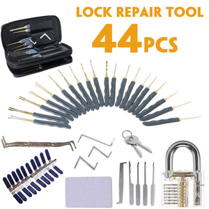 44 Pcs Lock Repair Sets Unlocking Practice Lock Pick Key Extractor Padlock Kit