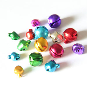 100PCS Christmas 6/8/10mm Jingle Bells Iron Loose Beads Small for Festival Party Decoration