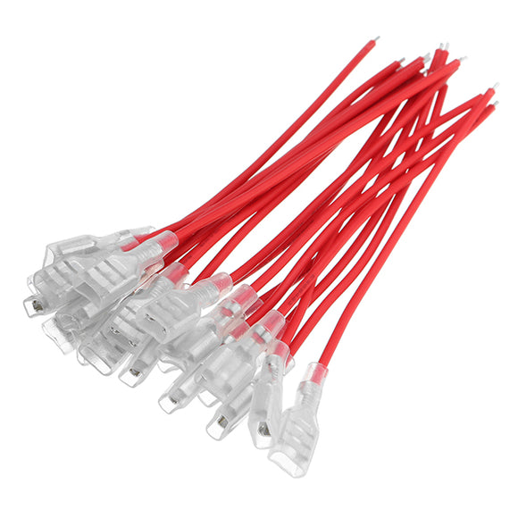 Excellway 20pcs 18AWG 6.3mm Terminal Connector Spade Crimp Terminals Wire Single Head