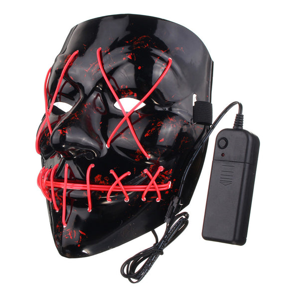 Black Different Light Colors Halloween LED Mask Face Fancy Costume Party Creepy Toys