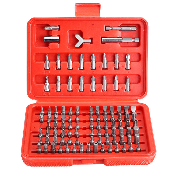 Drillpro 100pcs Screwdriver Bit Set Security Bit Set Chrome Vanadium Steel Assortment Set Square Screw Bits Power Tools