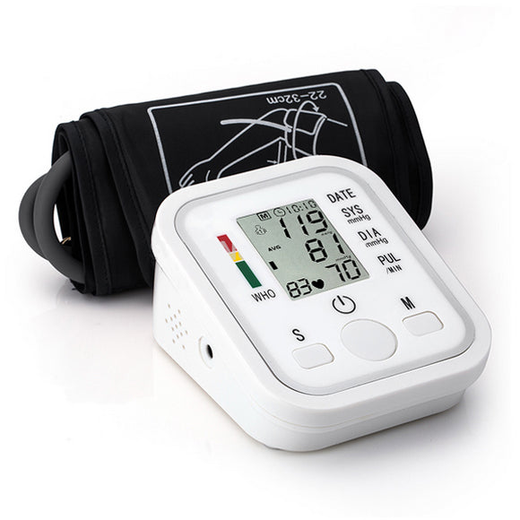 BANGPHY Upper Arm Electronic Digital Blood Pressure Pulse Monitor Portable Sphygmomanometer Meter Automatic