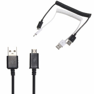 Micro USB Spring Coiled 1m 3.3ft Retractable 5Pin Data Sync Charger Cable
