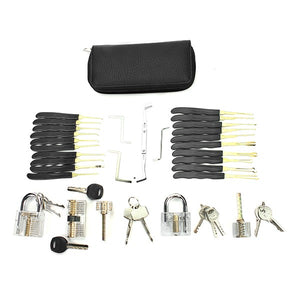 DANIU 24pcs Single Hook Lock Pick Set + 5Pcs Transparent Lock Locksmith Practice Training Skill Set