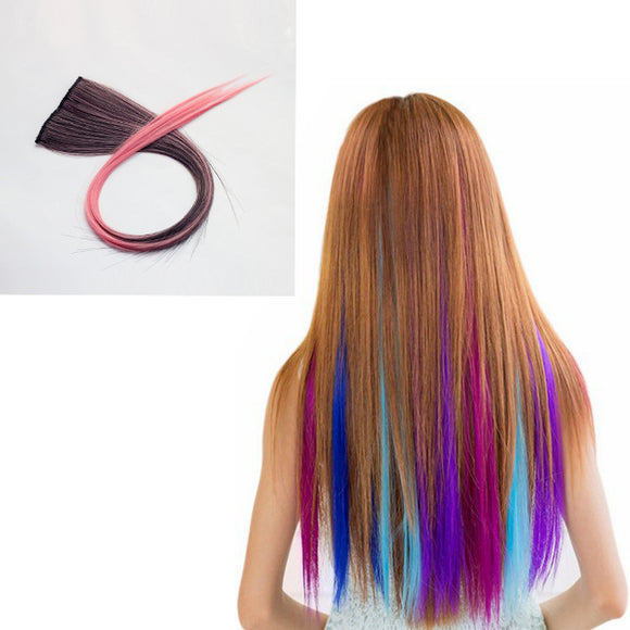 NAWOMI 1Pcs 2 Clip In Ombre Heat Friendly Resistant Synthetic Hair Extension Hair Piece