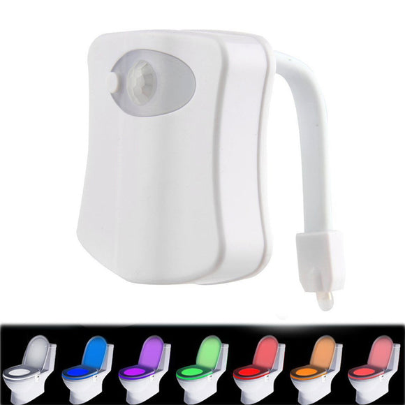 8 Color LED Toilet Bathroom Night Light Human Motion Activated Seat Sensor Lamp