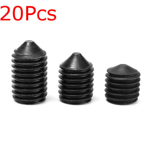 20Pcs Black 12.9 Grade M10 HEX Socket Set Core Point Grub Screws