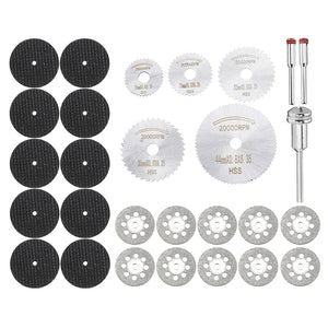 30pcs Mini Circular Saw Blade Set Diamond Cutting Discs Rotary Tool Accessories for Wood Plastic