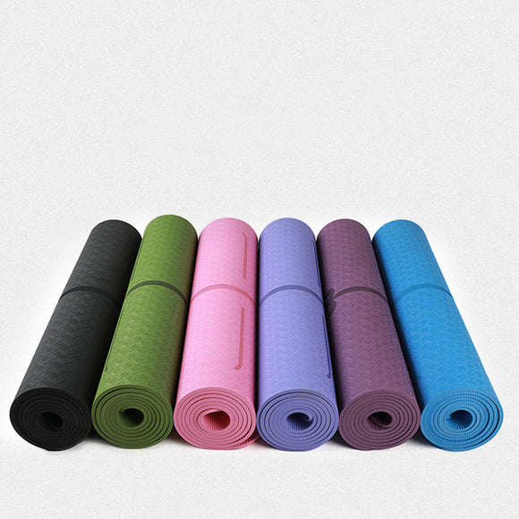 Yoga Mat Body Line 6mm Non-slip Environment-friendly Fitness Yoga Mats
