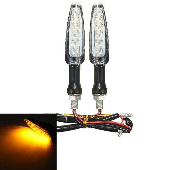 12 LED 12V Motorcycle Turn Signal Indicator Yellow Lights Universal