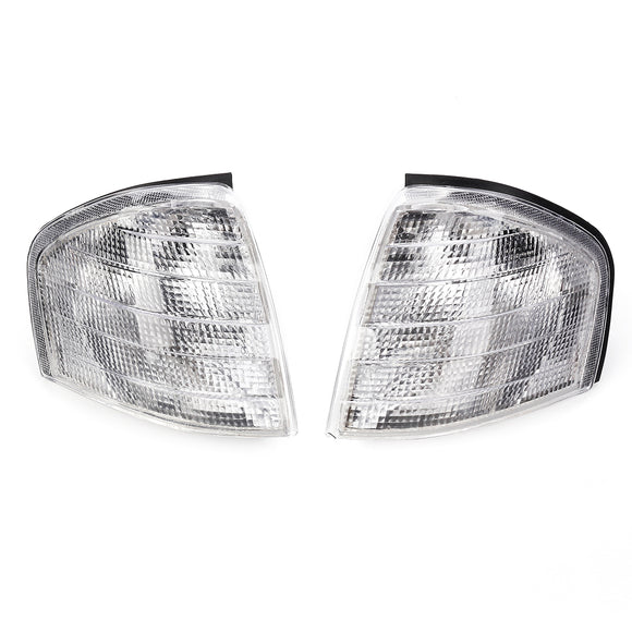 Clear Side Corner Light Turn Signal Lamp Cover Pair for Mercedes-Benz C Class W202 1994-2000