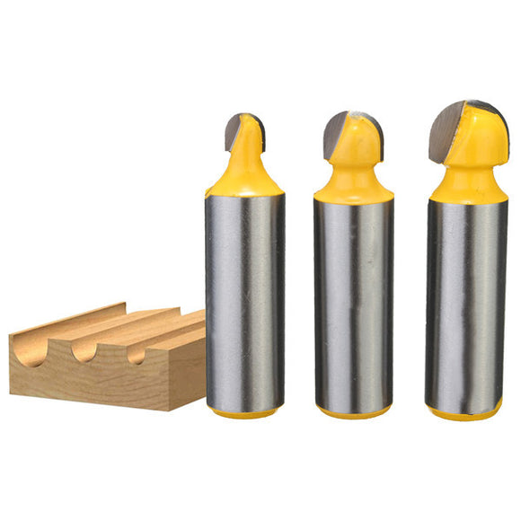 3pcs 1/2 Inch Shank Core Box And Round Nose Router Bits Set Woodworking Tool