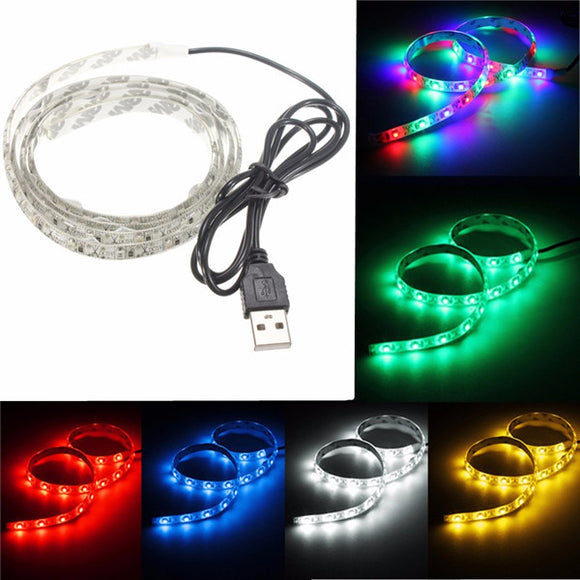 50cm USB LED Strip Light TV Background Lighting Kit RGB Warm pure White Red Blue 5V