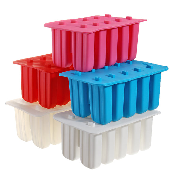 Ice Cream Mold 10 Cells Frozen Ice Cream Mould Maker Popsicle Yogurt Ice DIY Decorations