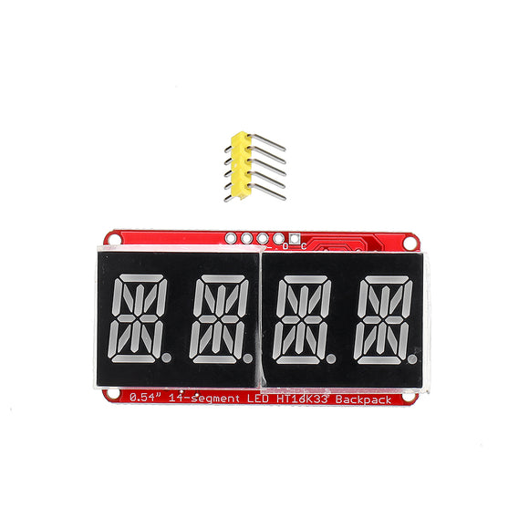 10pcs 4-bit Pozidriv 0.54 Inch 14-segment LED Digital Tube Module Red & Orange I2C Control 2-line Control LED Display Screen Module