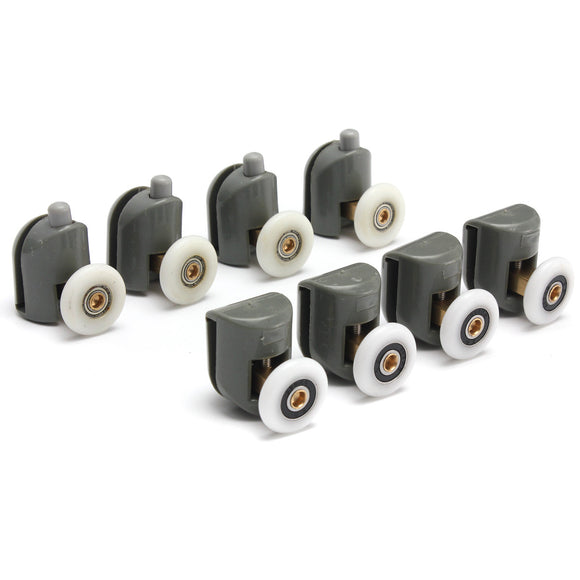 8Pcs Upper And Bottom Shower Door Rollers Runners Relacement Glass Wheels Pulleys
