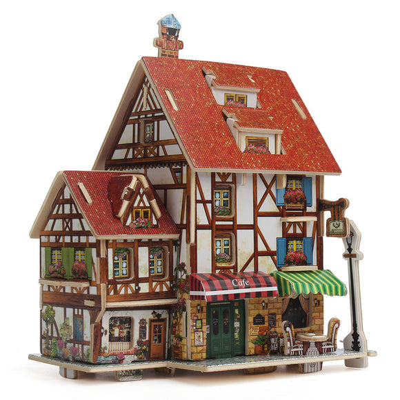 3D Puzzle Handmade Assemble toys for kids 3D Wood House jigsaw Puzzle