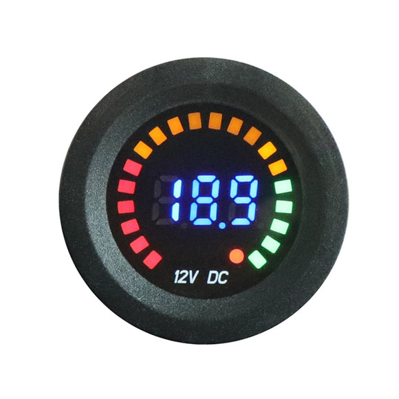 DC 12V Universal LED Digital Voltmeter Color Screen Display Car Motorcycle Boat Modification Panel Volt Meter Monitor Gauge
