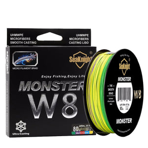 SeaKnight W8 500M 8 Strands Fishing Line Multi-Colors 20-100LB Salt Water Braided Wire