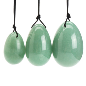 3Pcs Natural Green Aventuri Egg Kegel Exercise Comfortable Manual Massager Stone