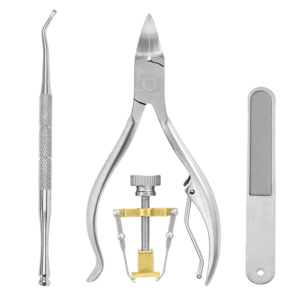 Y.F.M 4pcs Ingrown Toenails Nipper Clipper File Lifter Cutter Kit Paronychia Corrector Thick Nails