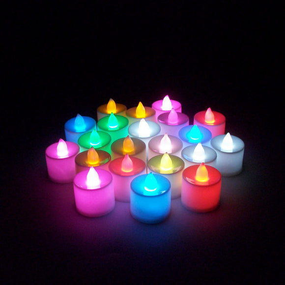 7Pcs Led Light Candle Flameless Colorful Tea Candle Lamp Electronic Candle Party Wedding Decor