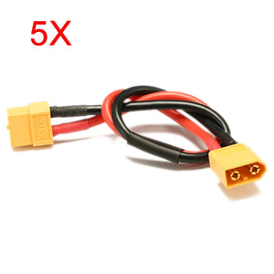 5Pcs 30cm Battery ESC XT60 Plug Extension Wire Cable Male Female