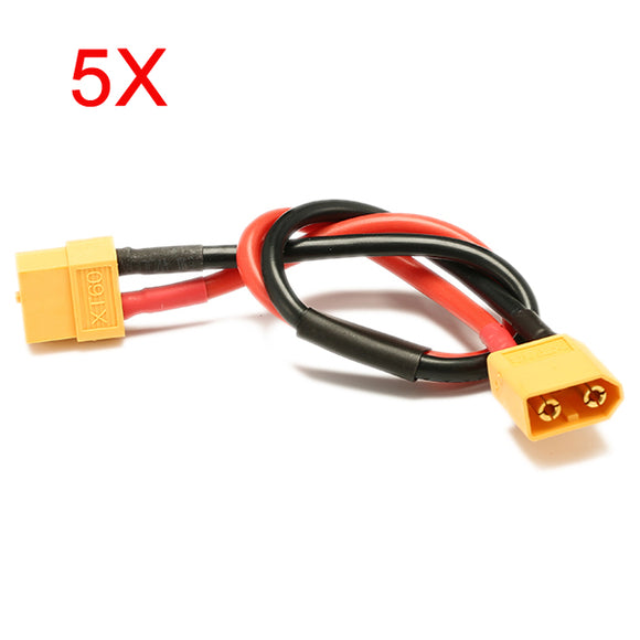 5Pcs 30cm Battery ESC XT60 Plug Extension Wire Cable Male Female