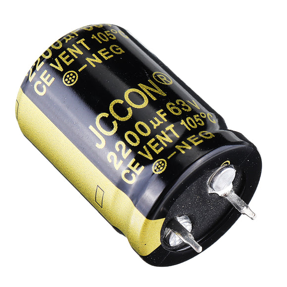 10Pcs 2200UF 63V 22x30mm Radial Aluminium Electrolytic Capacitor High Frequency 105C