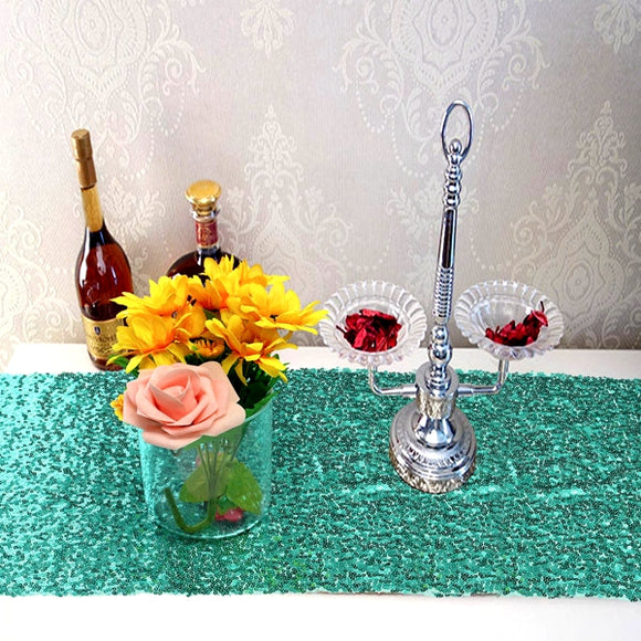 30x180cm Mint Green Blush Sequins Table Runner Wedding Party Tablecloth Decoration