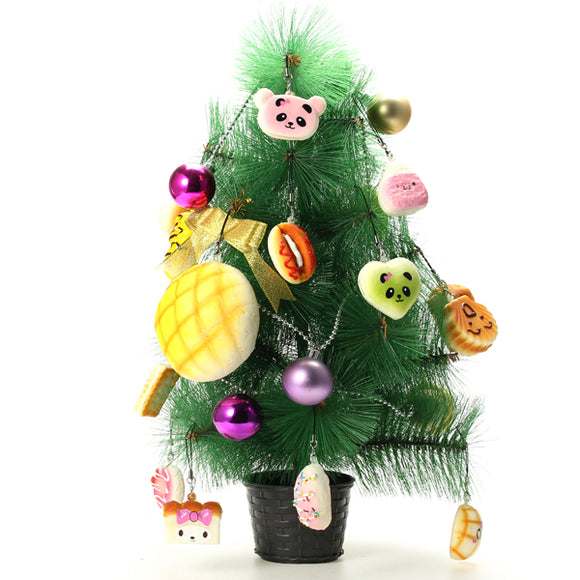 18PCS Squishy Christmas Gift Decor Panda Cup Cake Toasts Buns Donuts Random Soft Cell Phone Straps