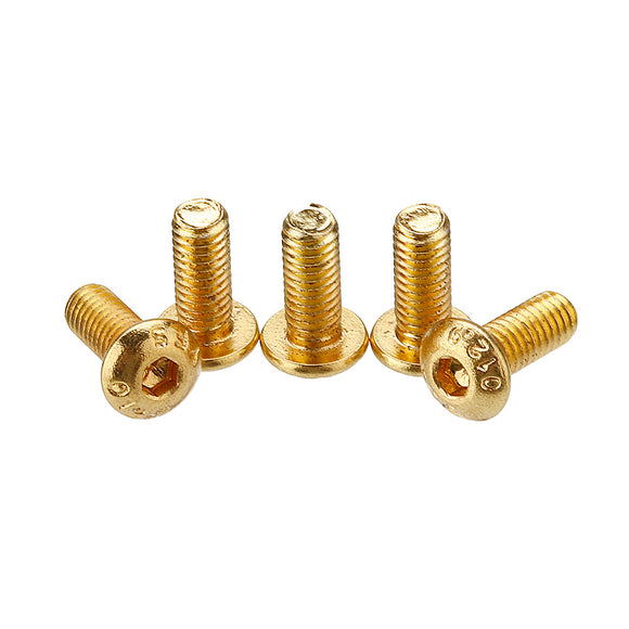 Suleve M2.5AH1 50Pcs Titanium Plated M2.5 Hex Socket Button Head Screws Alloy Steel 12.9 Grade Screw Bolt 5-14mm
