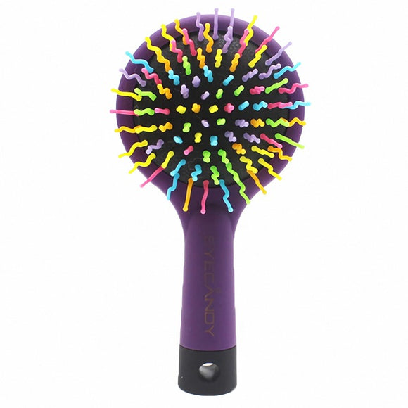 Hair Brush Rainbow Volume Brush Magic Hair Curl Straight Comb Brush with Mirror Pet Hair Comb