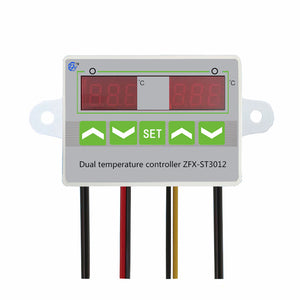 AC 110V-220V 12V 24V Digital LED Dual Thermometer Temperature Controller Thermostat Incubator