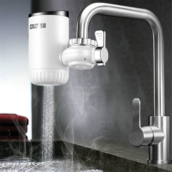 Electric Hot Water Heater Faucet Bathroom Kitchen Heating Tap Digital Display IPX4 Waterproof