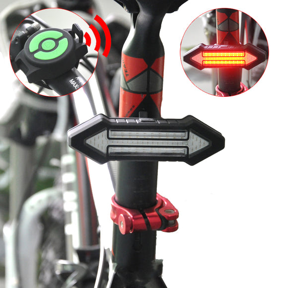 BIKIGHT Intelligent Remote Control Bicycle Light LED Warning Laser Steel Ring Tail Lights