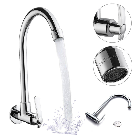 360 Degree Swivel Alloy Kitchen Basin Cold Water Faucet Tap Single Hole