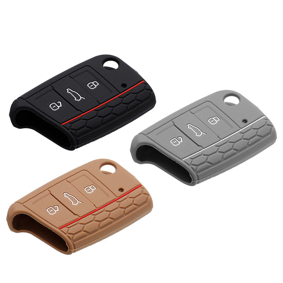 Silicone Car Key Case/Bag Protector Cover for Volkswagen VW Golf 7/Lamando/Skoda Octavia