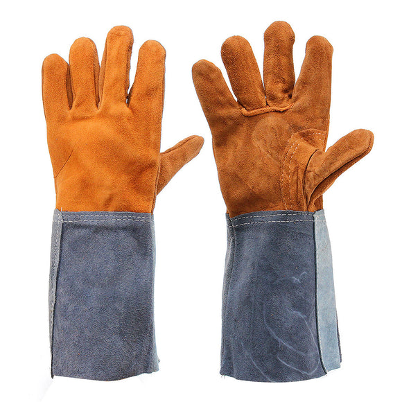 Welding Gloves Welders Work Soft Cowhide Leather Plus Gloves for Protecting Hand
