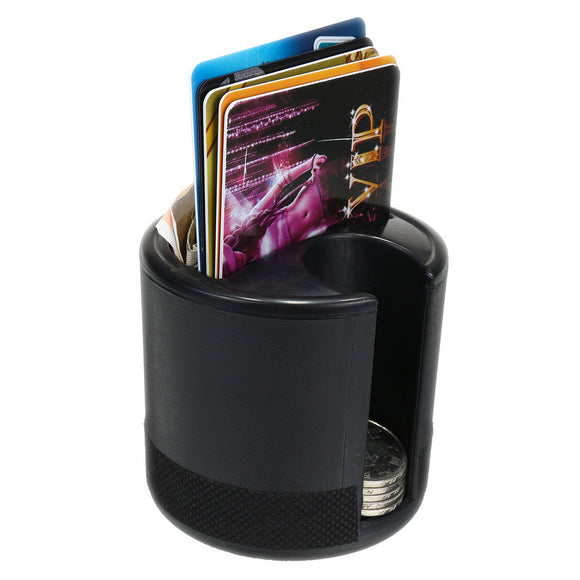 Multi-functional ABS Car Mini Key Coins Cup Holder Cards Gadget Independent Storage Box Slot Black
