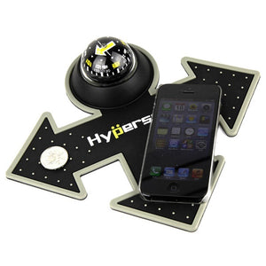 Hypersonic Car Dashboard Anti-Slip Mat Double Arrow with Deluxe Compass